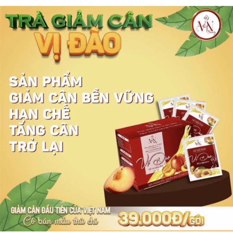 TRÀ ĐÀO GIẢM CÂN Đông Anh chính hãng  tặng kèm detox