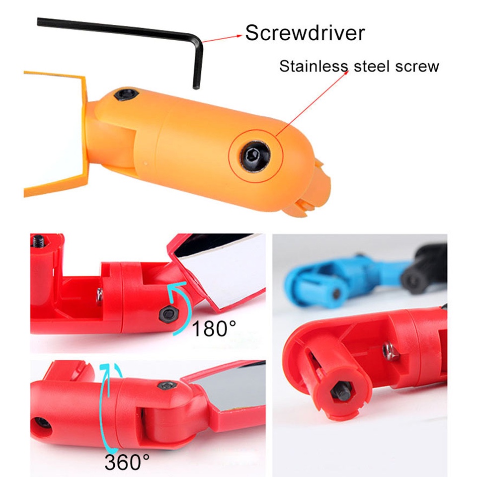 GTUBIKE 1 Chiếc Có Thể Điều Chỉnh 180° Gương Chiếu Hậu Mặt Phẳng Xoay Được Dành Cho Xe Đạp Leo Núi