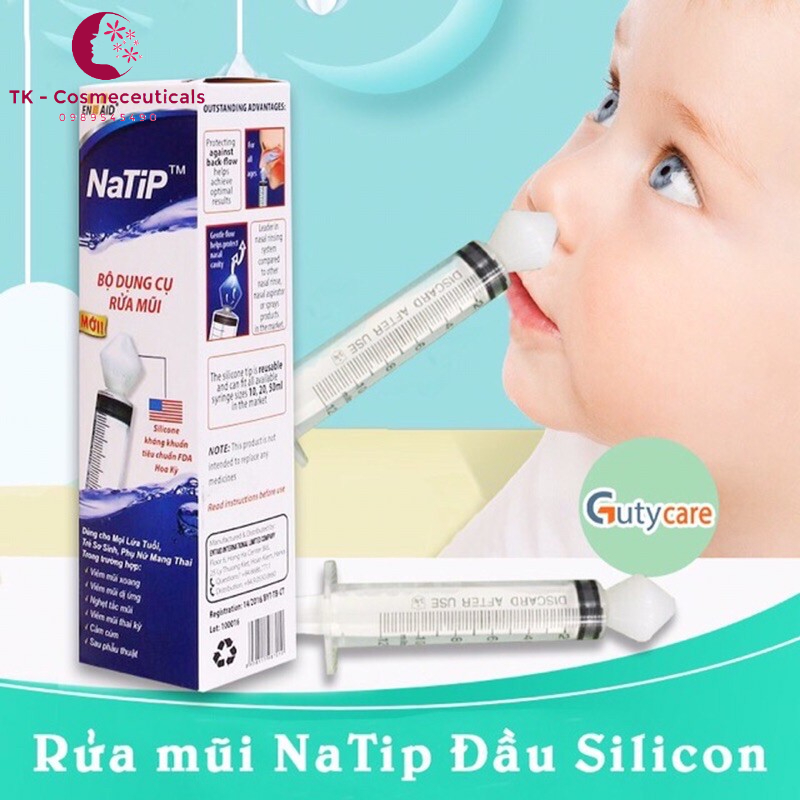 Bộ Dụng Cụ Rửa Mũi NATIP - Xi Lanh 20ml (Rời không vỏ hộp)
