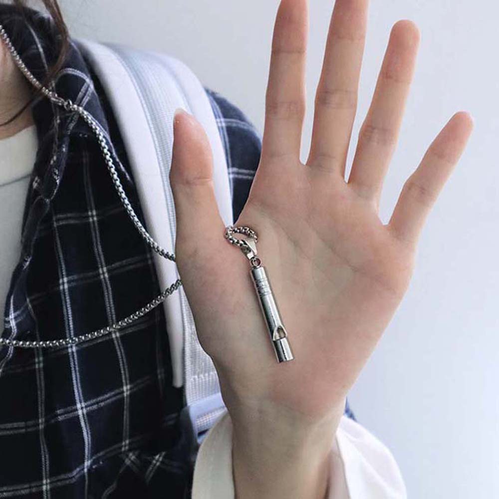 Vòng Cổ Thép Titan Mặt Hình Còi Thổi Phong Cách Hip Hop Thời Trang Cho Nam Nữ