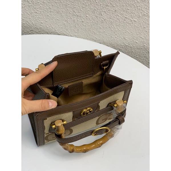 Túi xách nữ Gucci GC Diana Mini size 20 da thật cao cấp logo bản to tay cầm gỗ cao cấp