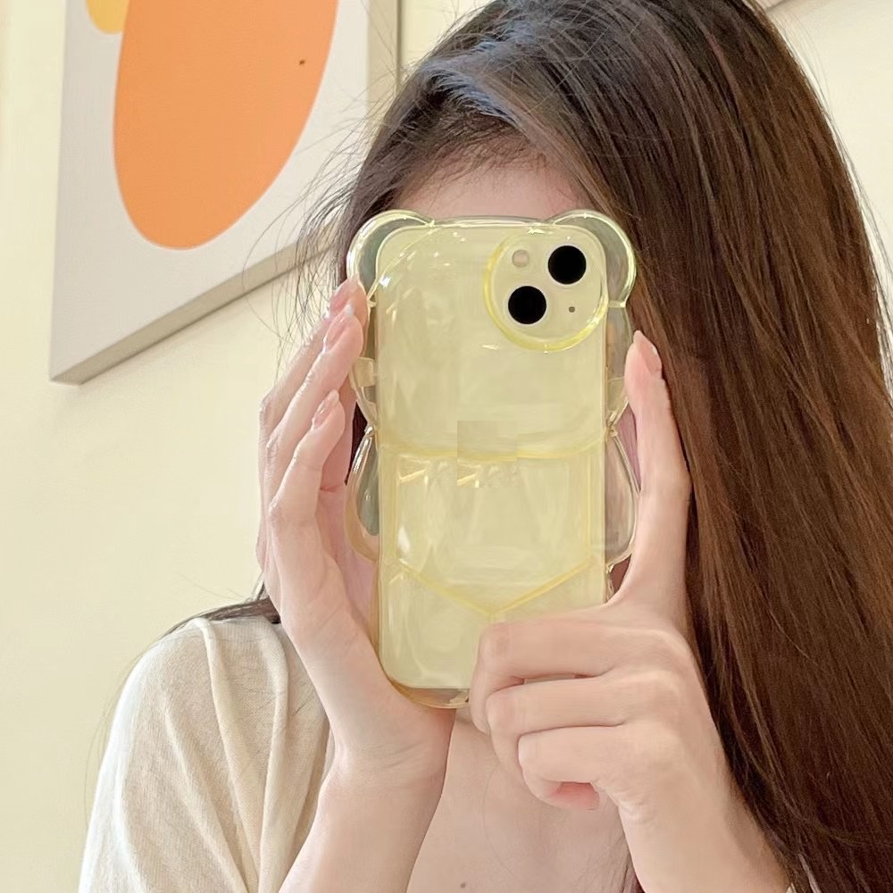 Ốp Điện Thoại Mềm Họa Tiết Gấu Đơn Giản Cho Iphone 13 pro max 12 pro max 11 pro max xs max xr x