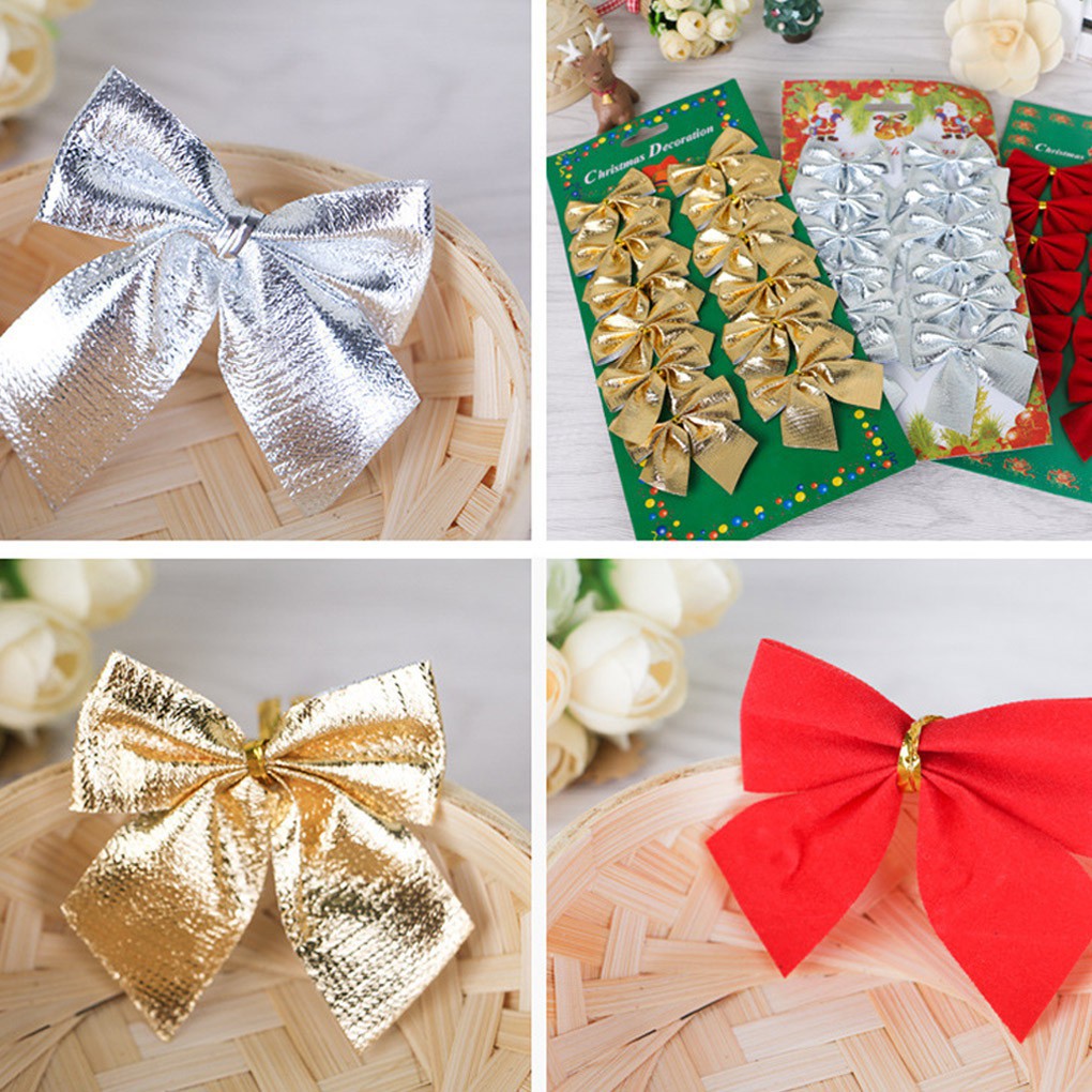 12 Nơ trang trí Giáng Sinh đa dụng nhiều màu tùy chọn