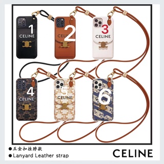 Thương hiệu thời trang Cel.Lambskin Chống cháy nổ.Comes có dây buộc da di động Chống trượt.Giá đỡ thẻ.Makeup Mirror.Apple Phone Case.Adapt to iphone 16 proMax.15 plus.14 pro.13.12.11.