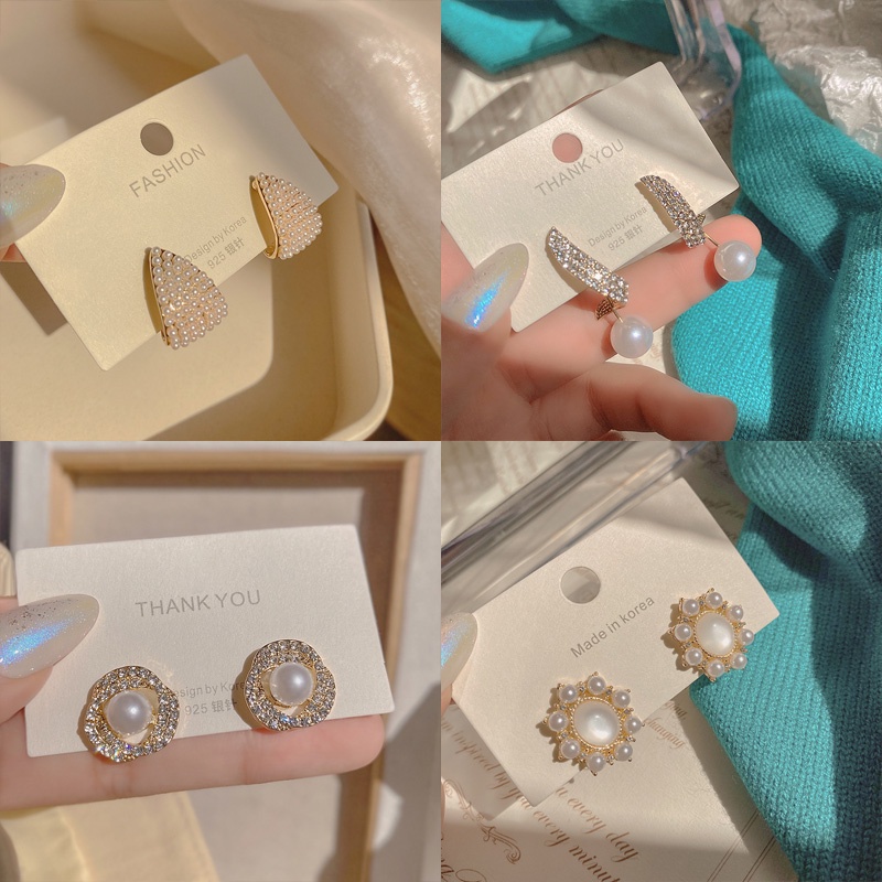 Khuyên tai Ahellogirl mạ bạc 925 tùy chọn kiểu dáng cao cấp phong cách thời trang cho nữ