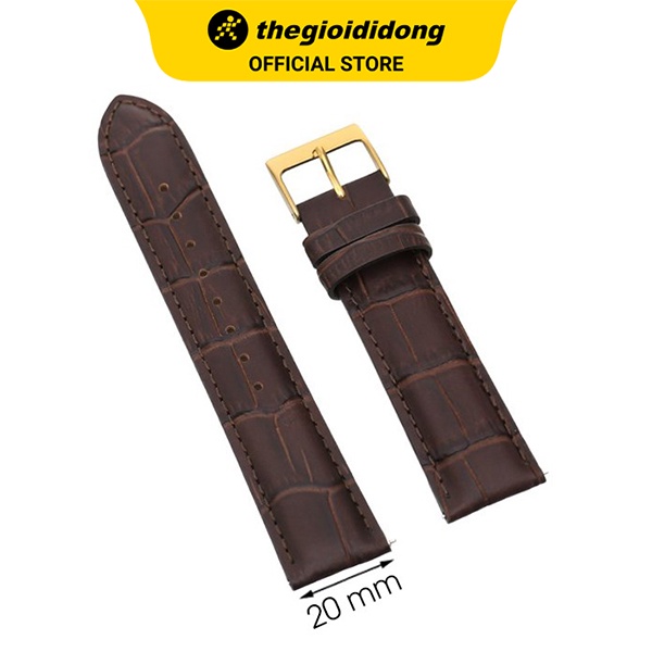 Dây da đồng hồ 20 mm nâu L016-05-20