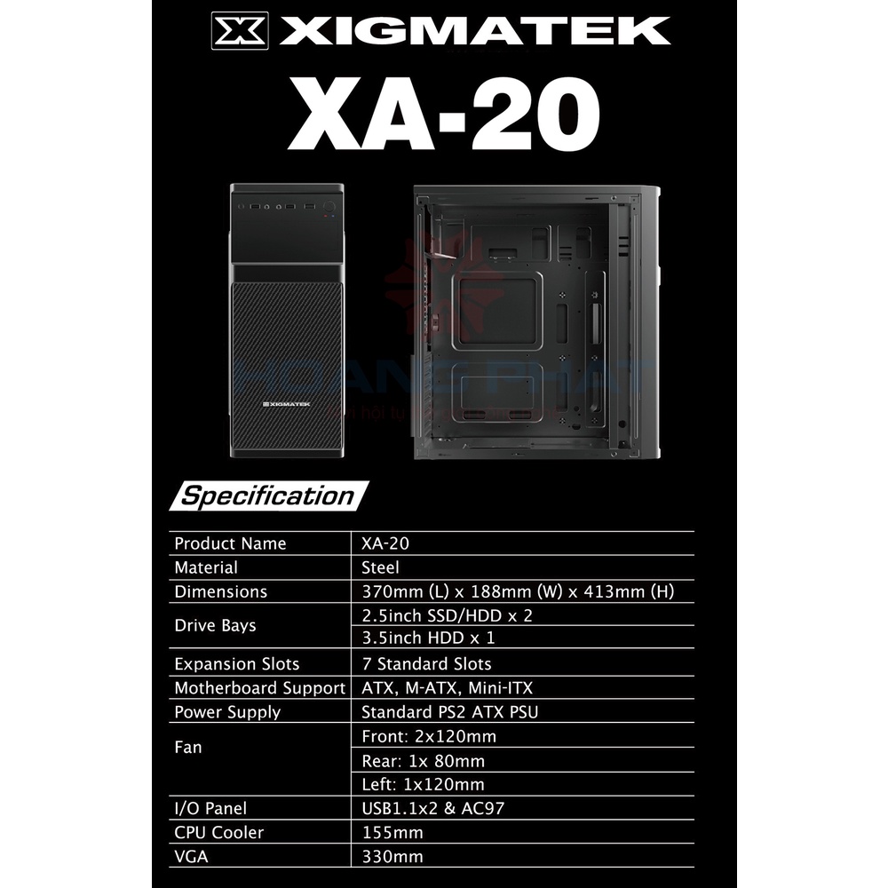Vỏ case máy tính XIGMATEK XA-20 (ATX)