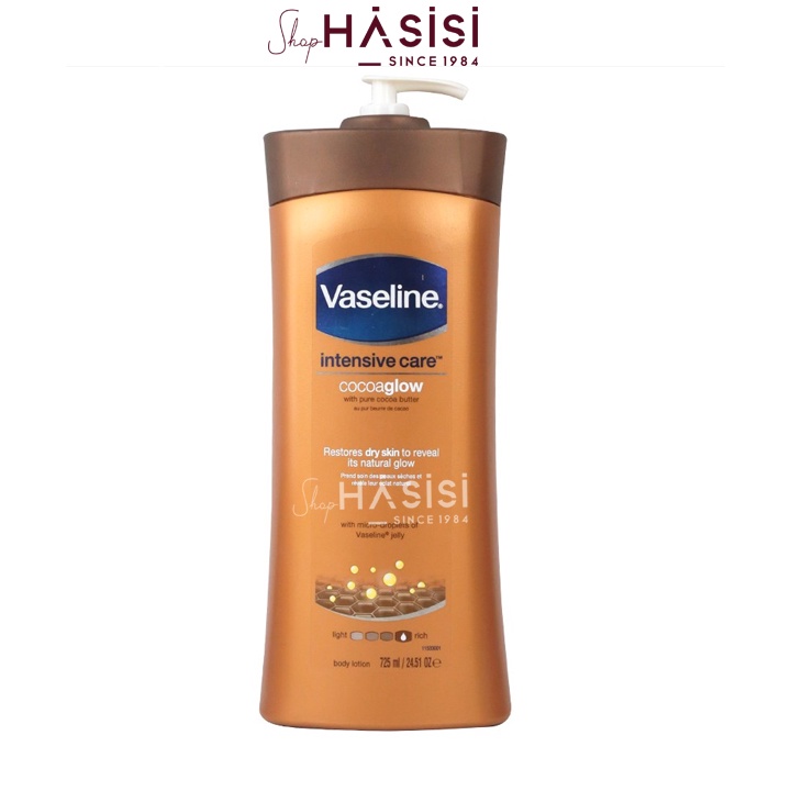 SỮA DƯỠNG THỂ VASELINE - Intensive Care Cocoa Glow Body Lotion 725ml ( Nâu )