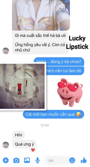 Son dưỡng môi có màu 💄Hồng đỏ cherry Lucky Lipstick Organic💄 Son làm hồng môi - Son thiên nhiên - son không chì