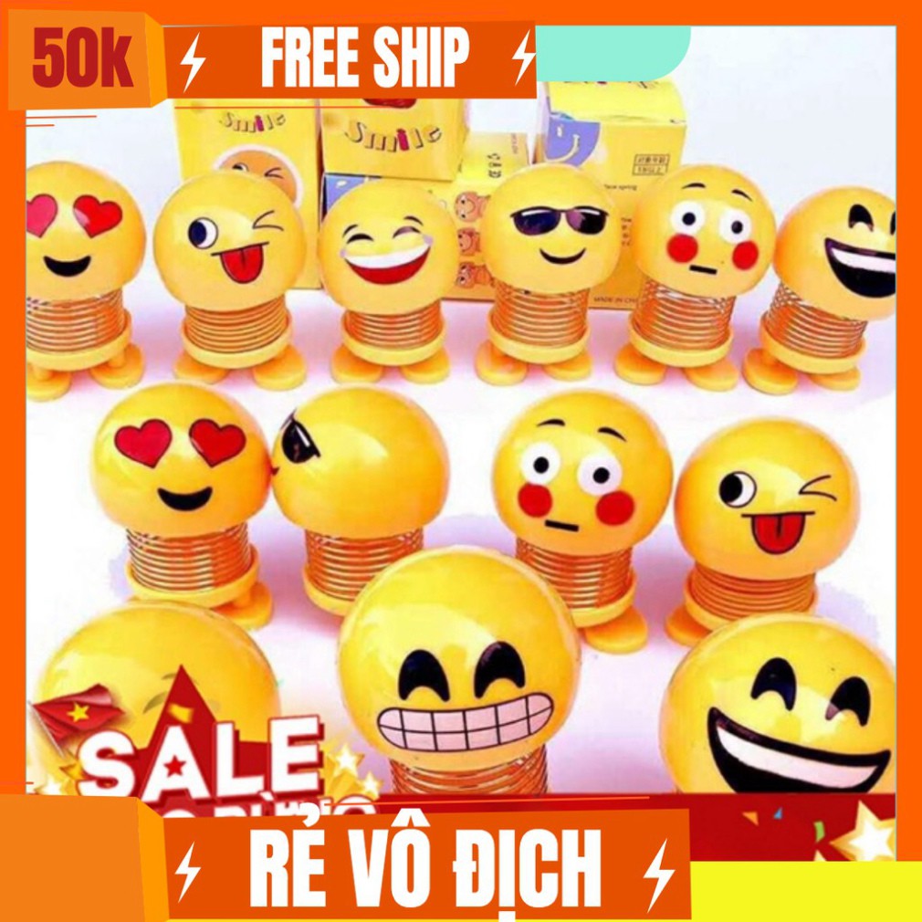 Thú nhún lò xo Emoji siêu hài hước gắn xe gắn mũ