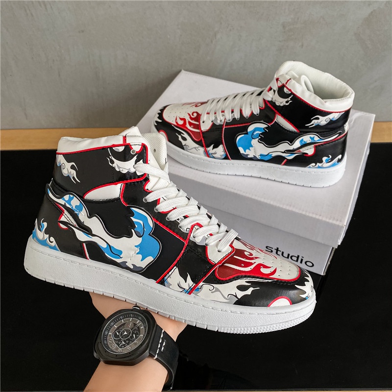 Giày thể thao cổ cao in họa tiết anime One Piece thời trang kích thước 36-44