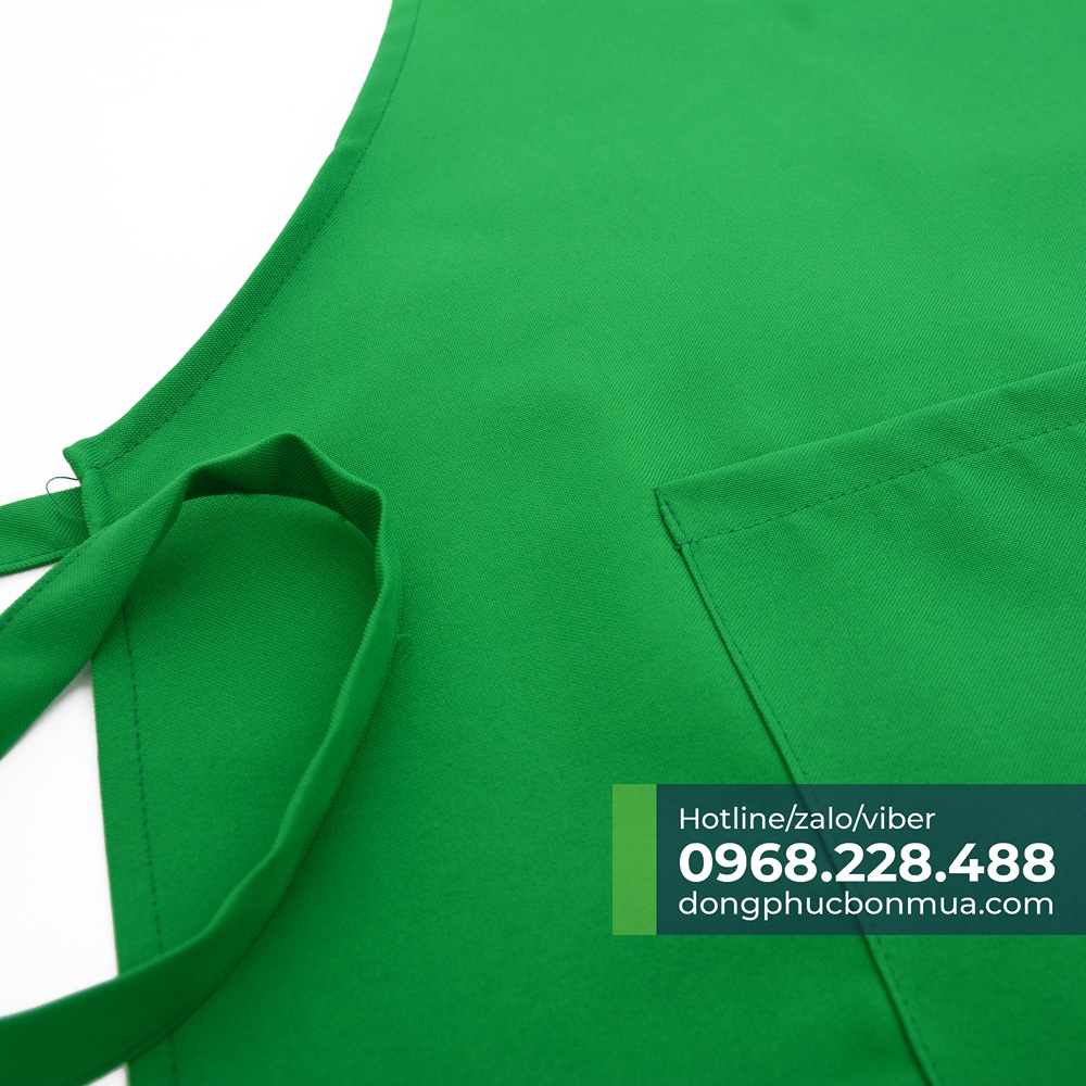 Tạp dề yếm chất liệu kaki Hàn siêu bền, cực đẹp - Màu xanh lá cây độc đáo, thiết kế basic - Bảo vệ quần áo, chống nóng