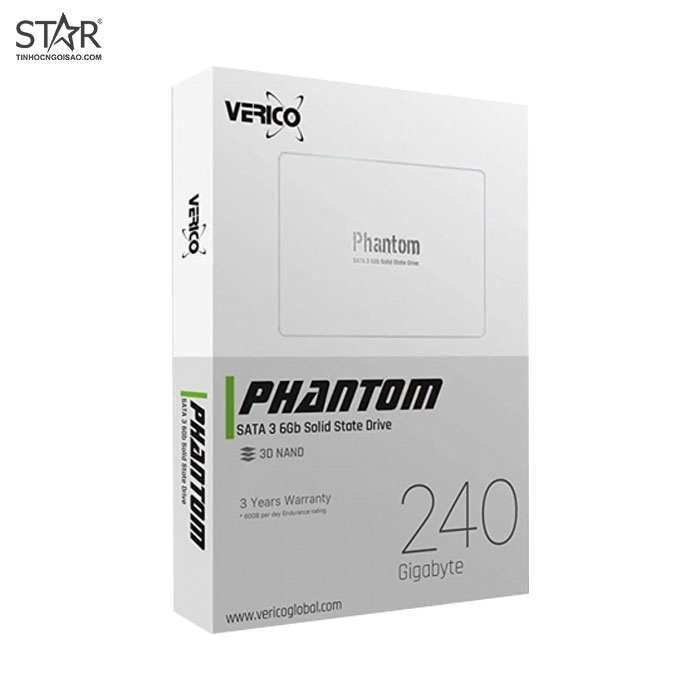 [Mã 255ELSALE giảm 7% đơn 300K] Ổ cứng SSD 240G Verico Phantom Sata III 6Gb/s SLC (1SSOPSSBKJ0NN) | BigBuy360 - bigbuy360.vn
