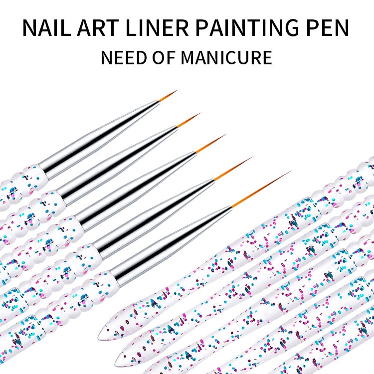 Set 5 Cọ Vẽ Trang Trí Móng Tay Nghệ Thuật Siêu Mịn / UV Gel DIY