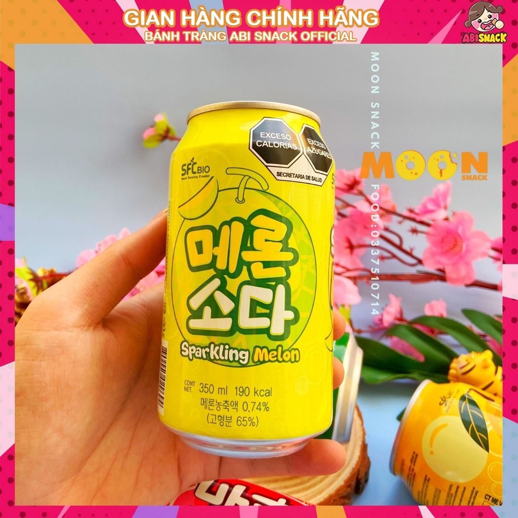 Nước Soda Hàn Quốc 4 Vị Dưa Lưới/Dưa Hấu/Quýt/Xoài/Mận SFC Lon 350ml