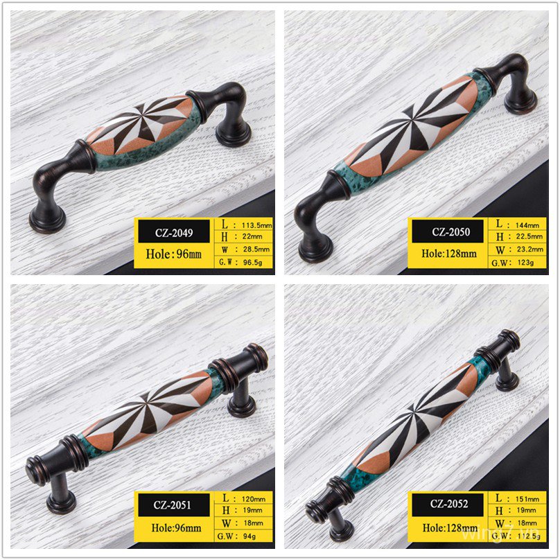 Tay Nắm Cửa Bằng Gốm Phong Cách Châu Âu