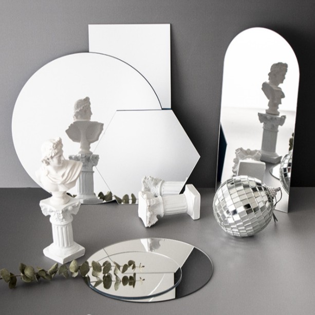 (SIÊU SÁNG BÓNG) TẤM KIẾNG / miếng gương tròn, oval, trái tim. phụ kiện trang trí chụp ảnh mỹ phẩm, trang sức, nail