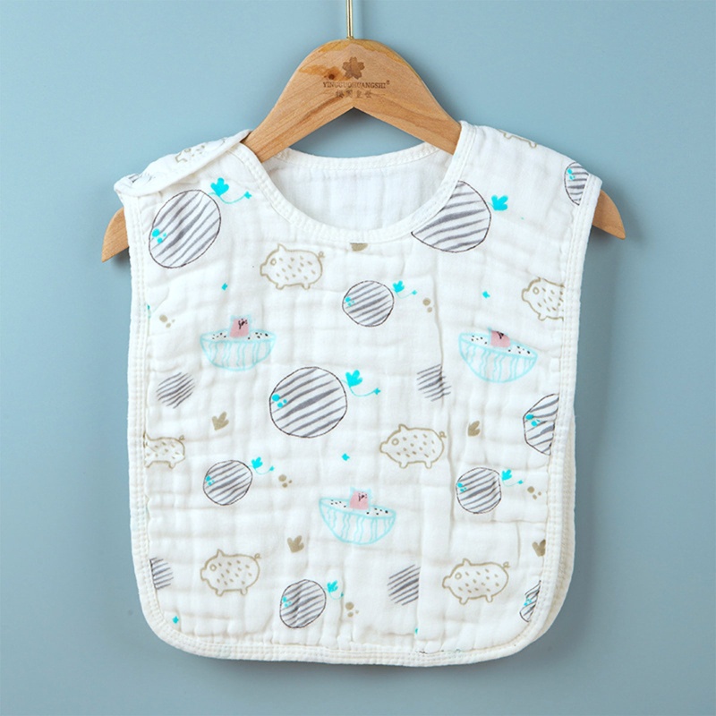 Khăn Lau Nước Bọt Chất Liệu Cotton Gạc Mềm In Họa Tiết Hoạt Hình Cho Bé Sơ Sinh