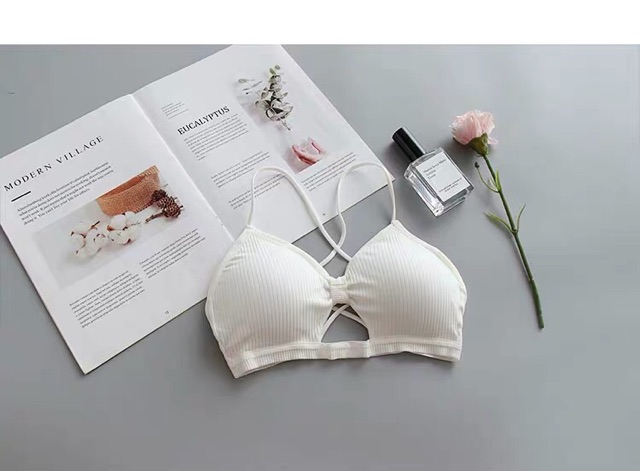 Áo bra cotton tăm nơ