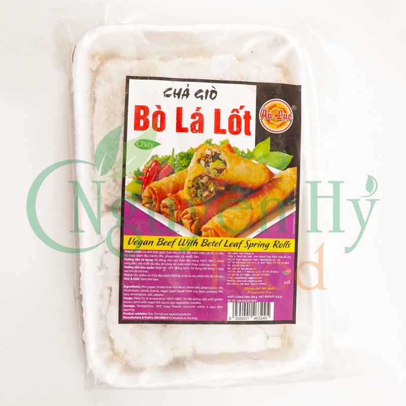 Chả Giò Bò Lá Lót Chay Âu Lạc _ 250g (Chả Giò Chay Âu Lạc - 220g / 250g_ Thực phẩm chay)