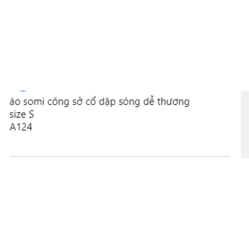 Áo sơ mi công sở cổ dập sóng size S. A124