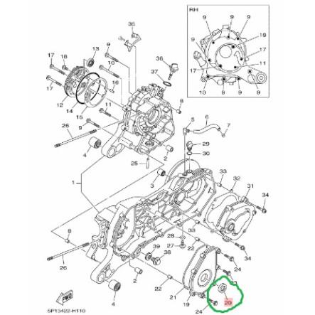 Phớt dầu nắp dên nồi côn trước tay ga Yamaha