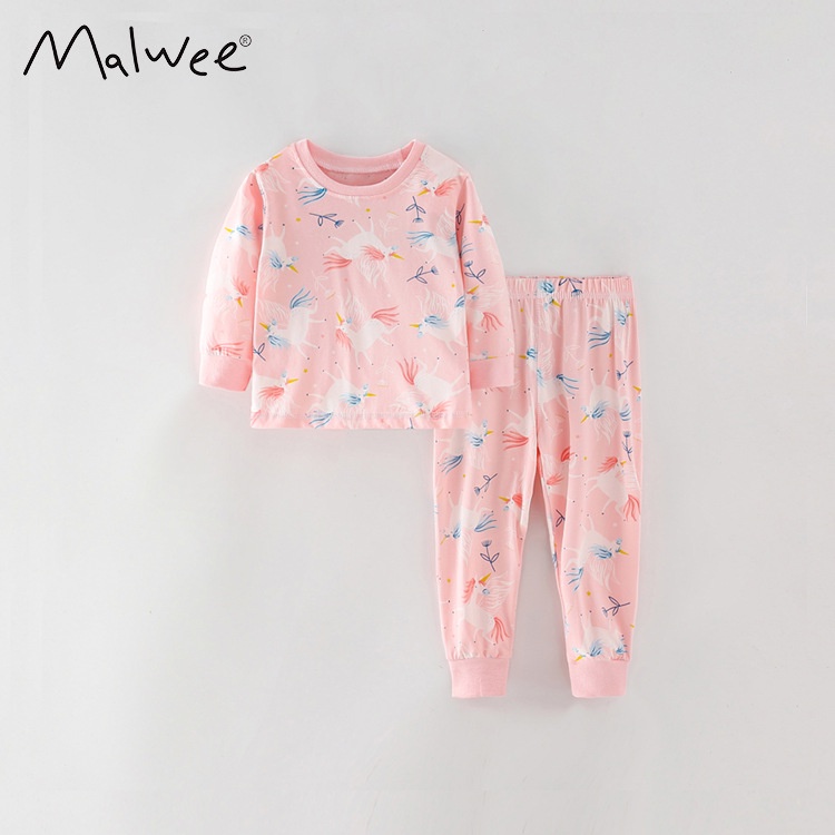 Bộ quần áo bé gái mùa thu đông dài tay Malwee cotton mềm, thoáng mát