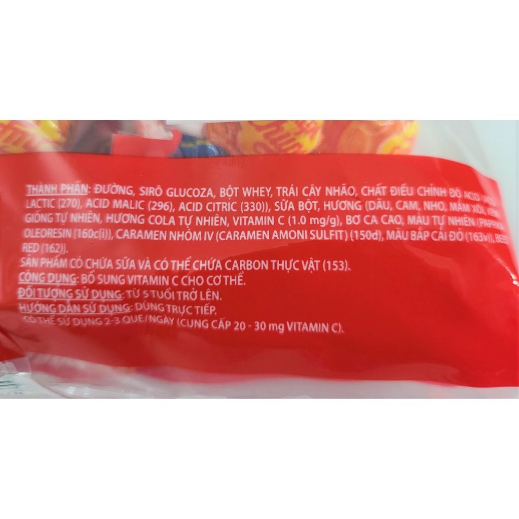 [Túi 600g (60 cây)] KẸO MÚT HƯƠNG TRÁI CÂY HỖN HỢP [VN] CHUPA CHUPS Mixed Fruit Lollipops