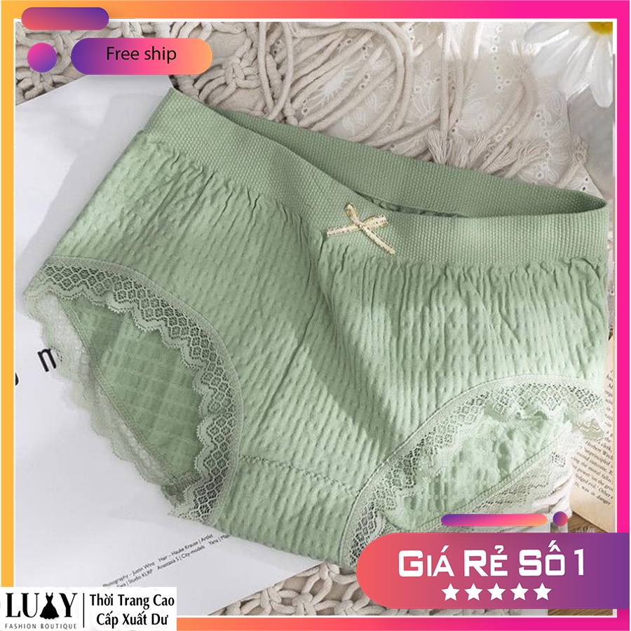 Quần lót nữ Cotton viền ren kháng khuẩn Luxy co giãn 8 chiều V1 | BigBuy360 - bigbuy360.vn