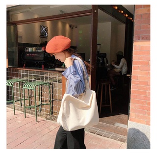 TÚI TOTE ĐEO CHÉO TRỐNG SIU TO CÓ KHÓA KÉO & TÚI CON VẢI CANVAS PHONG CÁCH ULZZANG