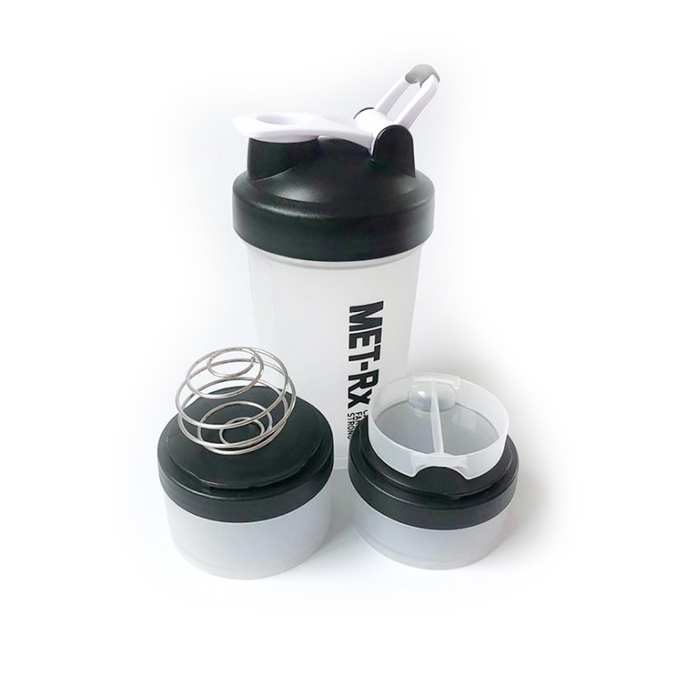 Bình Nước Tập Gym ⚡FREE SHIP⚡ Tập Thể Thao 3 Ngăn MET-RX