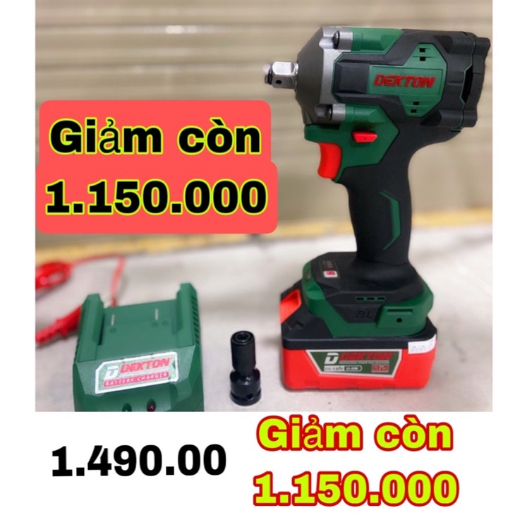 M21 Máy siết bulong 21V 380Nm 1/2 Dekton (Moter từ) RẺ BỀN ĐẸP