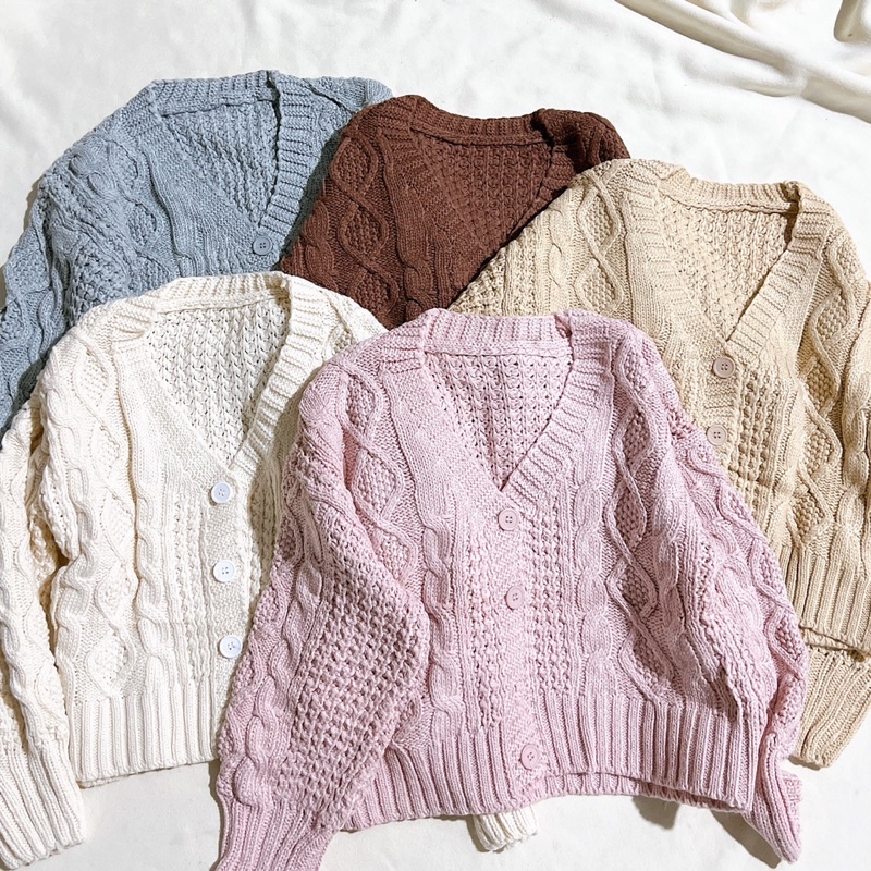 Áo len cadigan len thừng vinatge phong cách Hàn Quốc