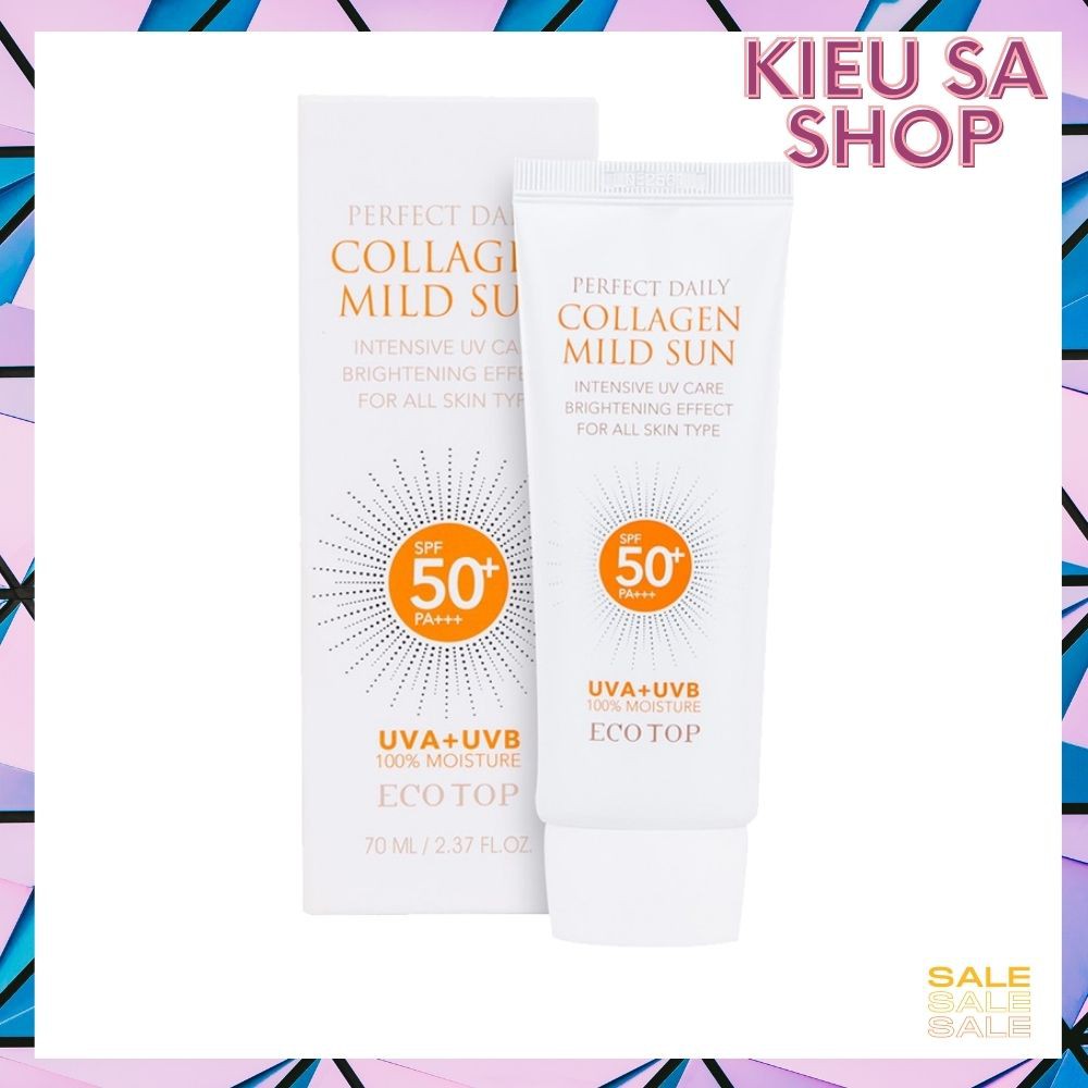 Kem chống nắng dưỡng da bố sung collagen Ecotop Perfect Daily Collagen Mild Sun SPF50+ PA+++ 70ml