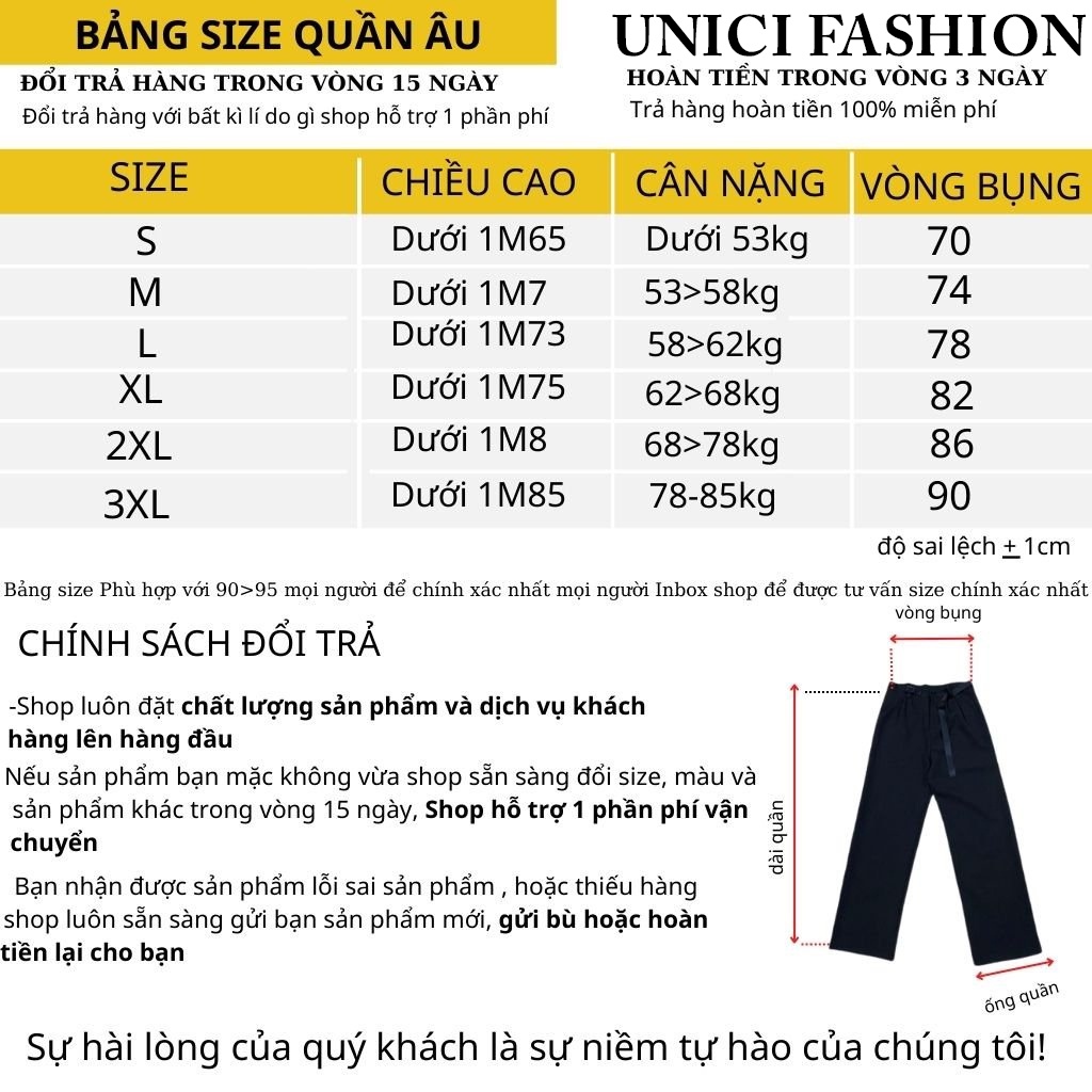 △☞❏...Quần Tây Nam UNICI FASHION ôm dáng quần baggy nam không nhăn không xù phong cách lịch lãm Hàn Quốc QD303