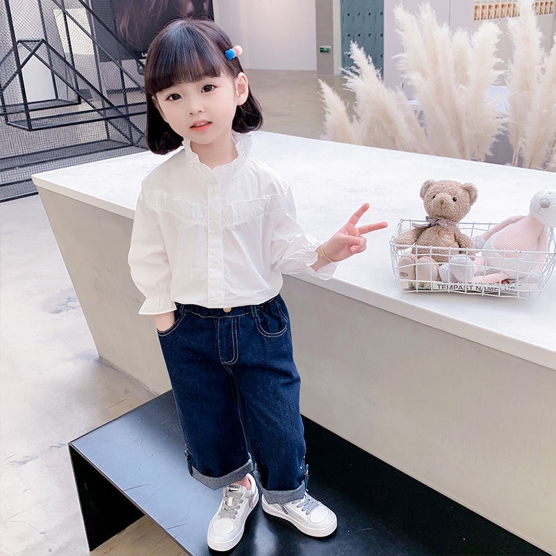 Quần jean dài IQ Angel ống đứng phong cách Hàn Quốc thời trang mùa xuân xinh xắn cho bé gái