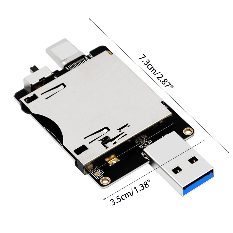 Đầu Đọc Thẻ Nhớ Loại A + C USB 3.1 10Gbps Bằng Nhôm Nhỏ Gọn Tiện Dụng Cho Android / Windows