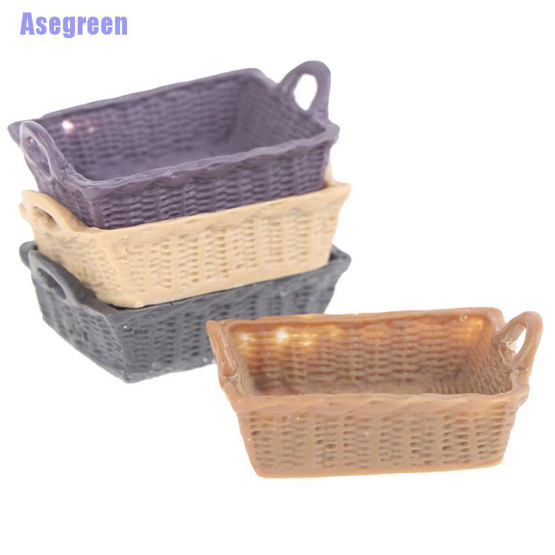 Giỏ Nhựa Mini Tỉ Lệ 1 / 12 Dùng Để Trang Trí