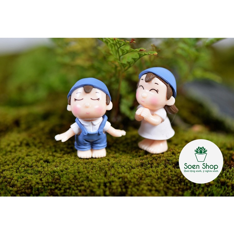 |FREESHIP| CẶP ĐÔI LÀM VƯỜN- Phụ kiện trang trí cây xanh để bàn làm việc, mô hình trang trí cho bể cá, tiểu cảnh