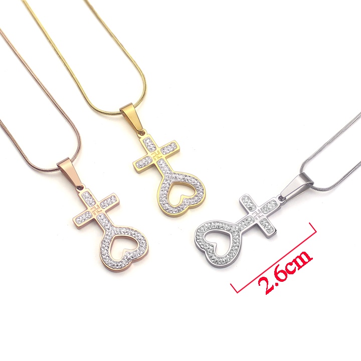 Dây chuyền Thiên Tâm đính full đá siêu đẹp, bền màu - Đem lại binhd an may mắn cho người đeo