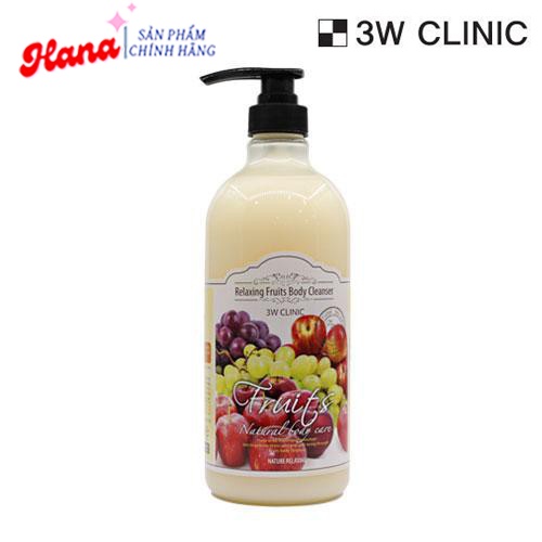 Sữa Tắm Tinh Chất Hương Trái Cây Tổng Hợp 3W CLINIC Relaxing Body Cleanser Fruits Hanabeauty