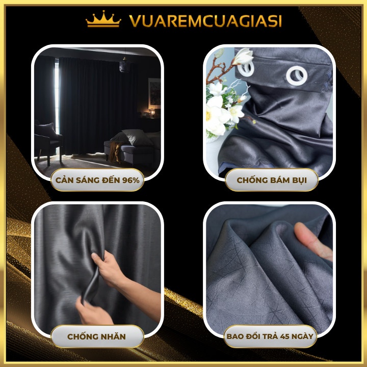 Rèm cửa sổ phòng khách chống nắng 96% giá rẻ phù hợp trang trí decor sang trong VIP14 vuaremgiasi