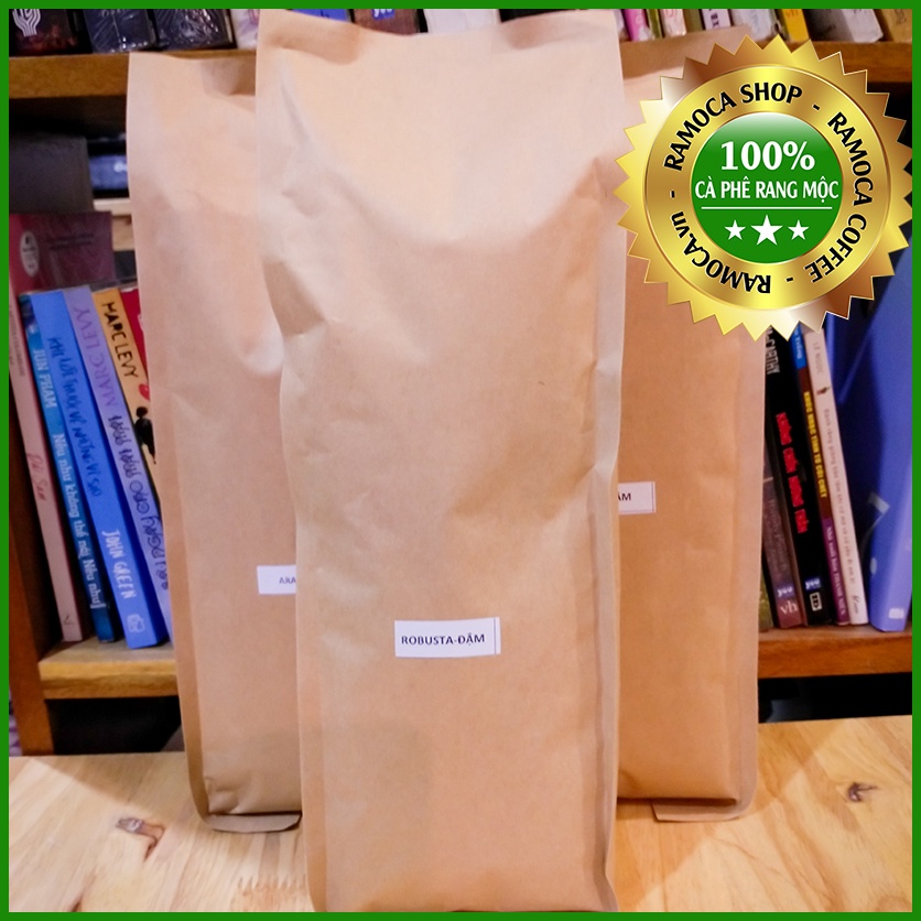 Cà phê robusta rang mộc chất lượng hạt loại 1 sàn 18 - đóng túi 1kg hạt )