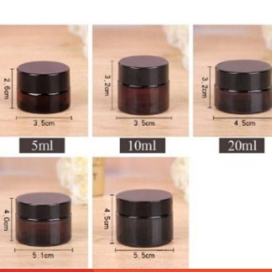 Hủ Đựng Kem ❤ TOP GIÁ RẺ ❤ Hũ Chiết Kem Thủy Tinh Nâu 5g,10g,15g,20g , Hũ đựng kem , , phụ kiện du lịch