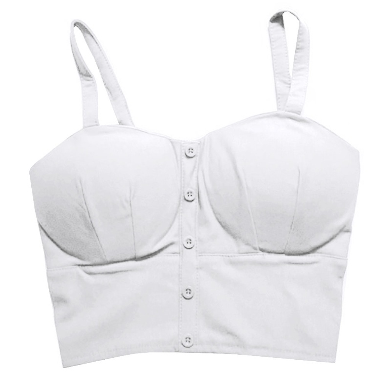 Xiangbao Áo Tank Top Hai Dây Cài Nút Màu Trơn Gợi Cảm Cho Nữ