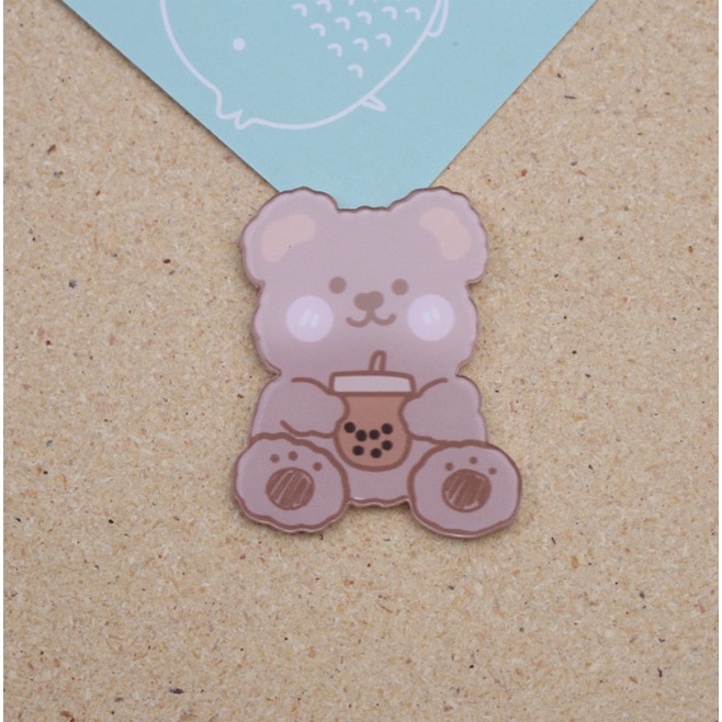 Sticker, ghim cài trang trí đồ dùng cá nhân chủ đầu nhóc thiên sứ và gấu thỏ dễ thương STHIENSU