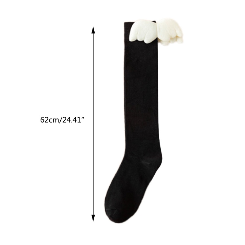 Vớ Dài Qua Gối Vải Cotton Họa Tiết Cánh Thiên Thần Phong Cách Lolita Nhật Bản Cho Nữ