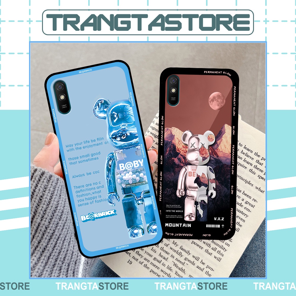 Ốp Xiaomi Redmi 9A in hình gấu Bearbrick,Mountain,xanh,đen,đỏ giá rẻ