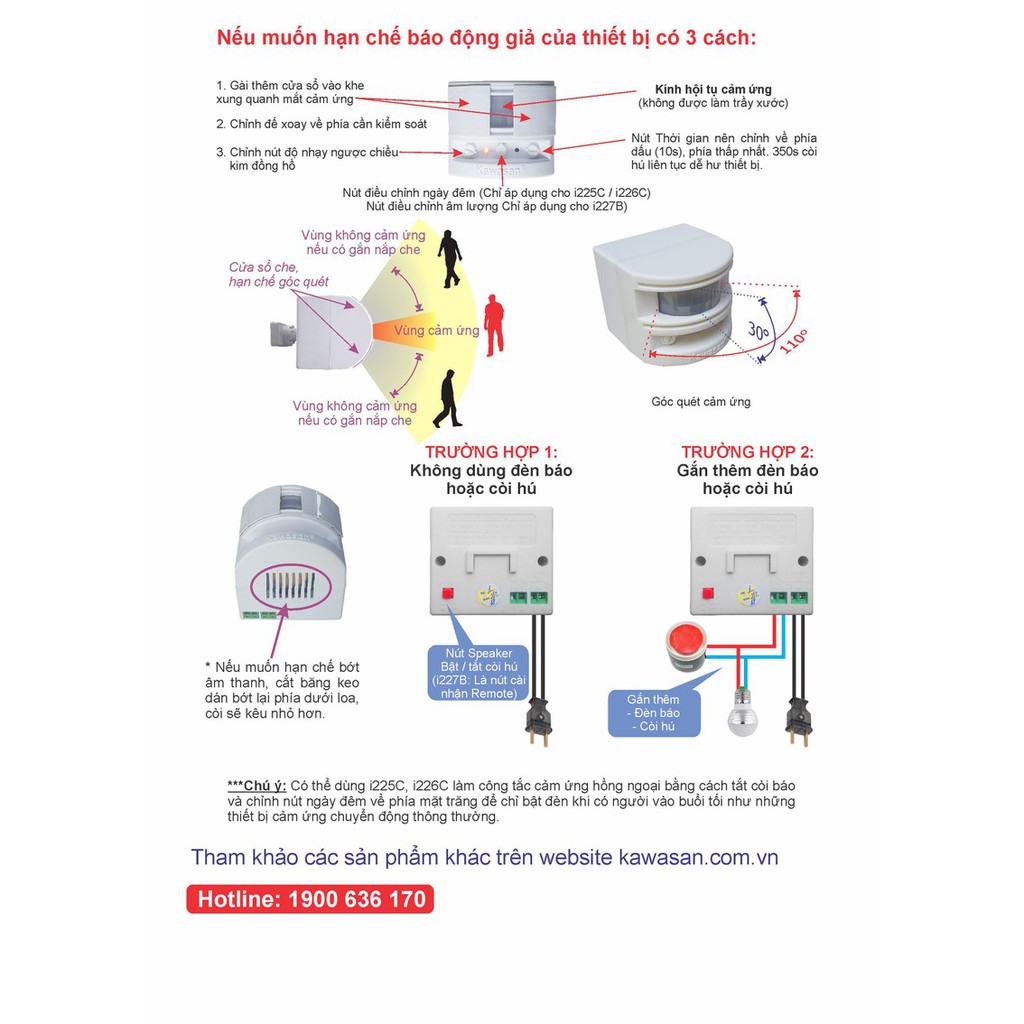 Báo trộm, báo động độc lập cảm ứng hồng ngoại - Kawasan i226C