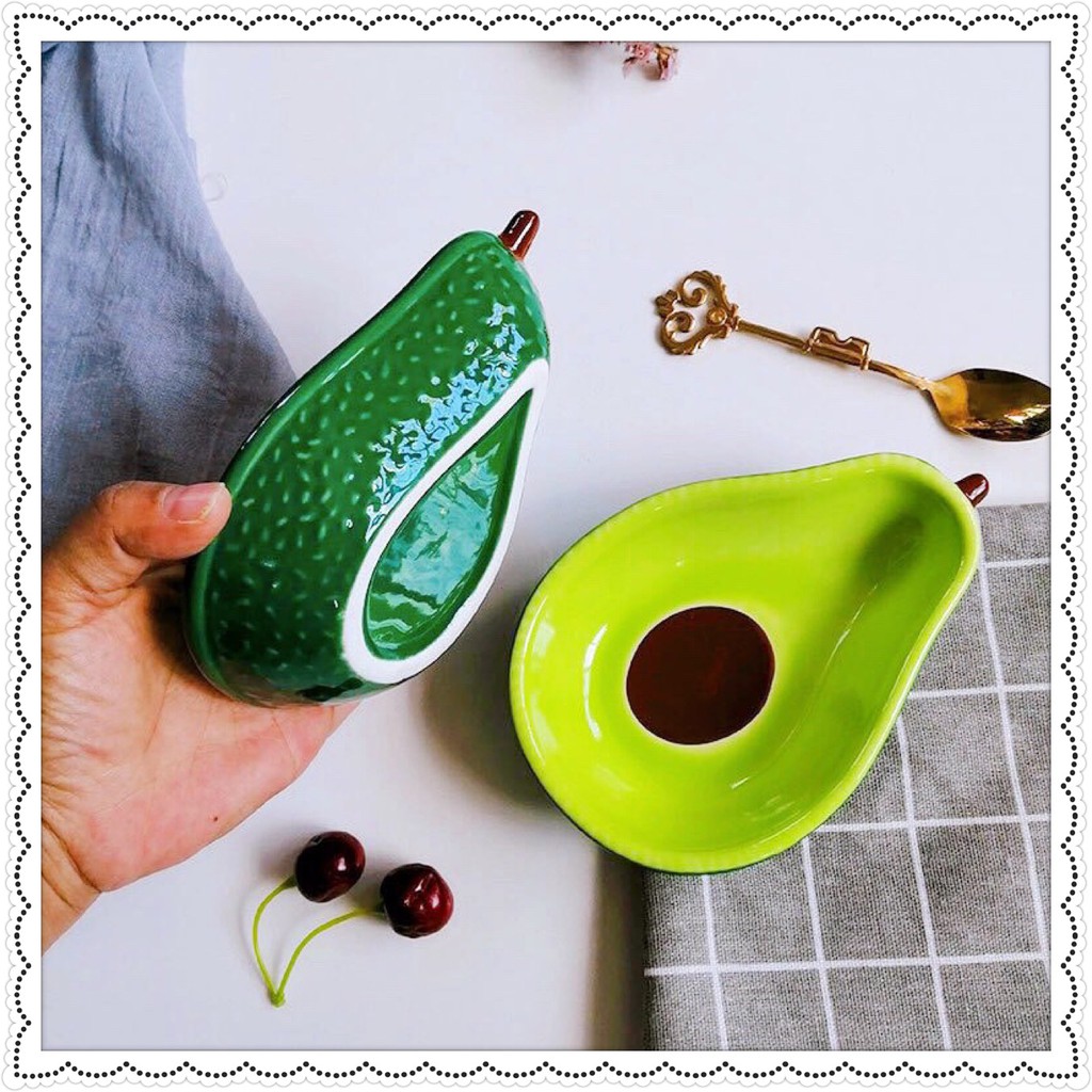 Bát sứ ăn dặm hình quả bơ 220ml đáng yêu cho bé